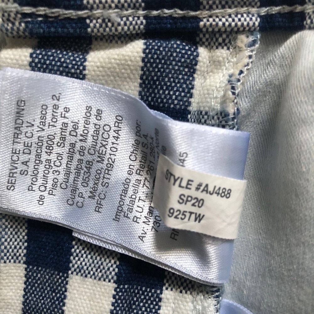 J Crew Jeans Womens 26 High Rise Vintage Straight Gingham Blue White Check NEW - Picture 13 of 16